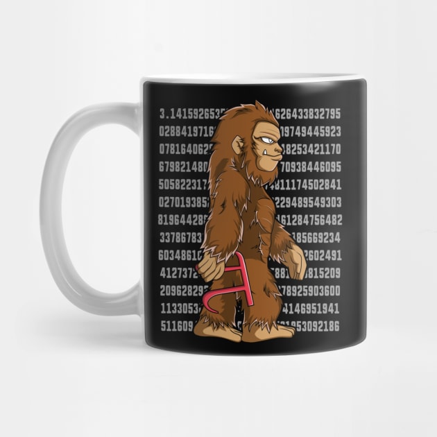 Bigfoot Sasquatch Pi Day Funny Math Love Gift by HCMGift